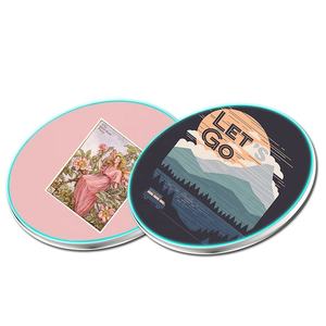 2025 vendita calda con Logo personalizzato con stampa completa e tondo caricabatterie Wireless moderno UV Design personalizzato in lega di alluminio caricabatterie Wireless - Product Image 1