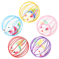 Jouet pour chat en forme de souris, interactif, écologique, 10 pièces, couleurs assorties, 16g, 6cm, fausse souris, balle pour chat, cage à rats de 6cm pour chats