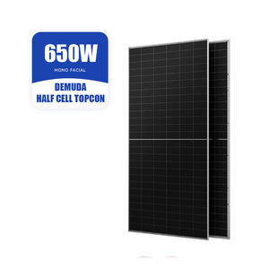 แผงโซลาร์เซลล์ขนาดใหญ่ 650W 700W โมโนคริสตัลไลน์ โมดูลพลังงานแสงอาทิตย์ 650W แบบฮาล์ฟเซลล์ TOPCON พร้อมติดตั้ง - Product Image 1