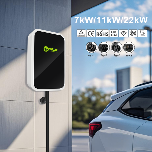 Zencar Commercial OCPP Wallbox EV Charger 22KW 11KW 7KW EV Charging Station Smart Controlled with WiFi APP