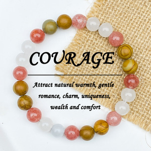 La pulsera DAISY xiaod está hecha de piedra natural de <span class=keywords><strong>calcedonia</strong></span> con vetas de madera, <span class=keywords><strong>que</strong></span> <span class=keywords><strong>es</strong></span> un accesorio de cristal <span class=keywords><strong>que</strong></span> atrae la atención. - Product Image 1