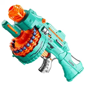 New electric powerful soft bullet gun toys with lithium battery electric gatlin gun for kids toys