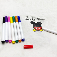 Marqueur textile lavable pour enfants, 6 pièces, peinture DIY sur tissu, logo et emballage personnalisés, couleurs vives