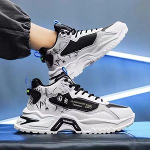 Zapatillas de Hombre al por Mayor de Fábrica - Zapatillas Altas con Estampado de Tinta Blanca y Negra, Modernas y a la Moda, Precio al por Mayor, Estilo para Caminar - Product Image 5