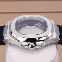 Boîtier de montre mécanique pour homme 40 mm, fond transparent, style Nautilus, pour mouvement NH35/NH36, 10 ATM, pièces de rechange pour modification
