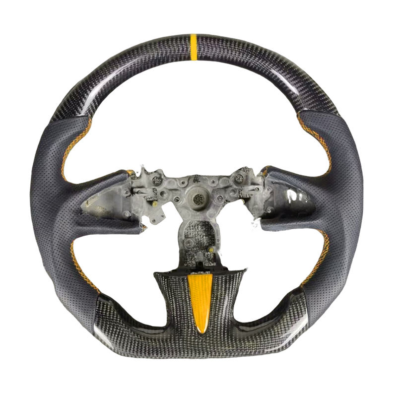 คาร์บอนไฟเบอร์ + หนังพรุน + เย็บแถบสีเหลือง