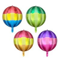 Ballons en aluminium 4D de 22 pouces Silver & Glob Laser, sphères gonflables pour fêtes musicales, danses et célébrations d'anniversaire