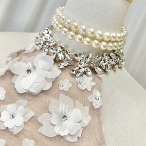 <span class=keywords><strong>Abiti</strong></span> floreali impiombati personalizzati per le donne Halter senza maniche tunica Patchwork diamanti elegante abito cerimoniale - Product Image 5