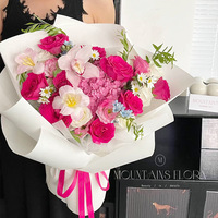 Papier d'emballage pour bouquet de fleurs, couleur unie, surface mate en plastique imperméable, 58*58cm, vente chaude, pour fleuriste