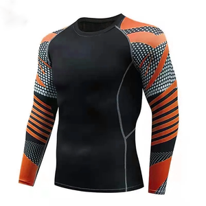 <b>Men</b> Long Sleeve <b>Compression</b> Training <b>Shirt</b> Breathable Rash Guard with Sun Protection & Custom Sublimation <b>Compression</b> Rash Guard - Product Image 4