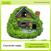 Abri paysager pour aquarium à double couche Hobbit House, rocaille de simulation, abri pour reptiles, accessoire d'aquarium chinois