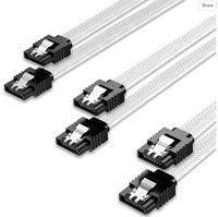 Kabel SATA III Kecepatan Tinggi 6Gbps Dengan Pengunci, Jalinan Nilon untuk HDD SSD CD ROM, Tembaga Berlapis Timah Sata 3.0