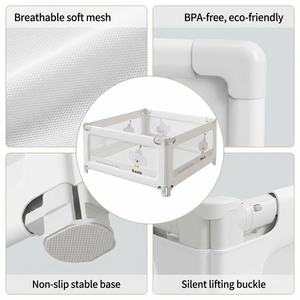 Sponda per Lettino <span class=keywords><strong>Neonato</strong></span> a U OEM all'Ingrosso, Rete di Sicurezza a 3 Lati per Bambini, Paracolpi Anti-Caduta Personalizzabile in Dimensioni e Colore - Product Image 4