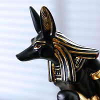 Ornement Créatif Artistique Sculpté en Résine Époxy de Luxe, Personnalisé, pour la Maison, en Forme de Chien ou de Chat, Dieu Égyptien Anubis, Disposition Diagonale