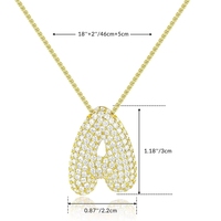 Collar de 26 letras con circonitas, cadena grande de oro de 18K, colgante inglés exagerado de 18K, collar de dijes de moda
