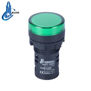 AD22-22DS pulsante verde 22mm montaggio a pannello LED indicatore di alimentazione lampada spia AD16-22 12V 24V 110V 220V