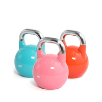 Kettlebell de compétition en acier inoxydable doux de haute qualité avec revêtement E, 4KG-32KG, noyau creux, équipement de fitness personnalisable