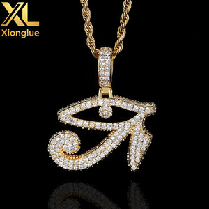 Colgante Unisex de Latón Fino Estilo Hip Hop, Joyería con Dijes Chapados en Oro y Plata, Ojo de Horus para Hacer Collares - Product Image 1