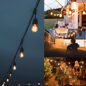 Guirlande Lumineuse d'Extérieur de Qualité Professionnelle IP68 Étanche S14 Ampoules LED Incassables et Dimmables 48 Pieds Décoration Lumineuse Résistante aux Intempéries - Product Image 5