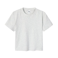 T-shirt court moulant pour femme en coton et élasthanne, col carré, manches courtes, taille ajustée, couleur unie, été, basique, sexy