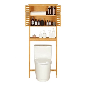 Armoire de rangement de salle de bain en <span class=keywords><strong>bambou</strong></span> peu encombrante Étagère de toilette sur pied comme <span class=keywords><strong>meuble</strong></span> de vanité - Product Image 1