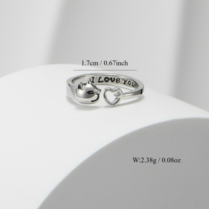 Bague ouverte style coréen, design géométrique, unisexe, tendance, cadeau, en métal uni, ton argent ou or - Product Image 2