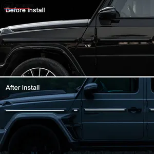 G CLASS W464 SIDE MOLDING TRIMS CARBON WATER PRIME ABS LED FLOWING LIGHTS W463A G500 G63 G350 CAR DOOR TRIM PARTS