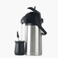 Verseuse isotherme à double paroi sous vide 1.3L 1.6L 1.9L 3L 4L pour café, thé et boissons – Distributeur thermique avec pompe