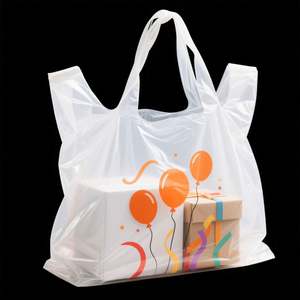 ถุงช้อปปิ้ง PE แบบกำหนดเองพร้อมส่ง  ลายพิมพ์กราเวียร์  ย่อยสลายได้  ดีไซน์ข้างขยายพร้อมหูหิ้วและโลโก้ - Product Image 5