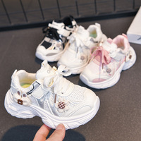 Nouvelles Chaussures de Marche pour Enfants 2026 – Baskets Respirantes en Tissu Mesh à Semelle Épaisse Style Papa avec Velcro – Baskets Tendance et Adorables pour Filles