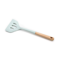 Ensemble d'ustensiles de cuisine en silicone Pince à spatule Cuillère Outils de cuisine avec manche en bois