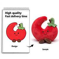 Peluche personnalisée en forme de fruit, coussin ultra-doux, prend en charge la production sur mesure OEM, idéal pour les cadeaux de fêtes.