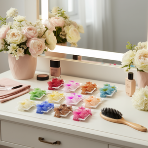 Pinzas para el Cabello con Forma de Flor de Huevo, 6 cm, Plástico, Estilo Dulce, para Mujer, Casual, Colores Surtidos, Empaque de Cartón - Product Image 3