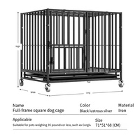 Cage pour chien pleine grandeur en fer, double porte, robuste, anti-évasion, clôture de sécurité verrouillable, boîte simple en plastique solide