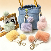 Pendentif en peluche mignon avec perle, porte-clés de voiture, cadeau, pendentif de luxe en peluche, breloque de sac, mini porte-clés en peluche pour sac