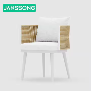 ชุดโต๊ะและเก้าอี้สนามโลหะ ชุดรับประทานอาหารกลางแจ้ง เฟอร์นิเจอร์สวน ชุดโต๊ะ เก้าอี้รับประทานอาหารกลางแจ้งแบบเชือก ชุดรับประทานอาหารอลูมิเนียมสำหรับลานบ้าน - Product Image 5