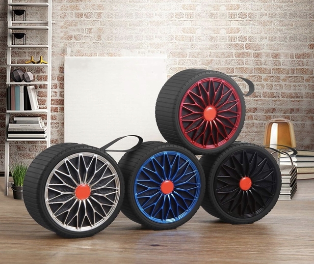 Portable Rechargeable for Speaker in Tire Shape with LED Lights Deep Bass 100-300W Output for Outdoor Use Boomboxes