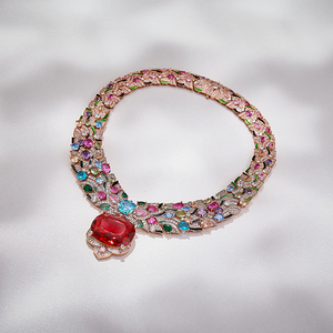 <span class=keywords><strong>Collana</strong></span> di <span class=keywords><strong>Gioielli</strong></span> da Sposa Vintage di Alta Gamma con Ciondolo <span class=keywords><strong>Rubino</strong></span> Colorato di Grandi Carati, Catena per Abito da Sera, Splendida e Vistosa - Product Image 4