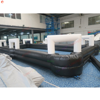 Ensemble de table de billard gonflable géante pour le plaisir des carnavals 10x5m Noir Blanc Jeu de billard gonflable