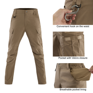 Tactical Cargo Pants <strong>Men</strong> Stretch Ripstop Water Resistant <strong>Elastic</strong> <strong>Waist</strong> Multi Pocket Outdoor Work <strong>Trousers</strong> Factory OEM - Product Image 3