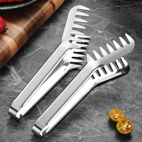 Pinces de cuisine antiadhésives en acier inoxydable pour barbecue, pâtes, nouilles, pain, steak, et pince de buffet