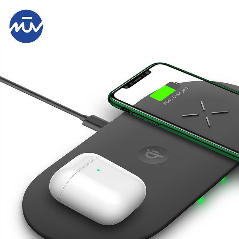 Горячая Распродажа Amazon Smart LED индикатор Дисплей супер тонкий портативный 15 Вт портативный 3 в 1 Беспроводное зарядное устройство