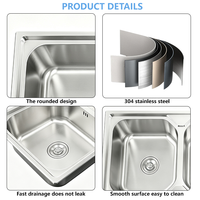Évier de cuisine moderne en acier inoxydable finition satinée, résistant à l'usure, style ferme, personnalisable