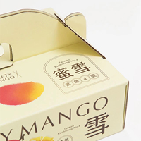 Op maat gemaakte groothandelsdoos voor mango's en groenten met kartonnen binnenvoering en aangepast logo