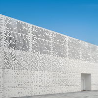 Panneau mural perforé en aluminium découpé au laser, design de façade moderne, décoration extérieure, mur-rideau en aluminium