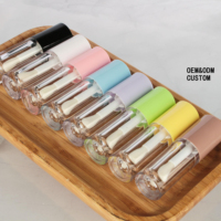 Tubes de gloss à lèvres ronds en gros, rose, blanc, noir, emballages vides, 5 ml, 6 ml, 8 ml, 10 ml, tubes de gloss à lèvres transparents avec un grand pinceau, un grand applicateur