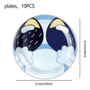 Fast Shipping New Pet Dogs Cartoon Blue Yi Theme Children Birthday Party <strong>Decoratio</strong> Paper Cups Napkins Birthday Products for Kids - Product Image 3