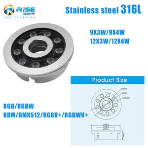 Buse de fontaine à <span class=keywords><strong>jet</strong></span> sous-marine IP68 en acier inoxydable 316L 9*3W 27W avec lumières LED Température de couleur 2700-6500K Garantie 3 ans AC/DC24V - Product Image 3