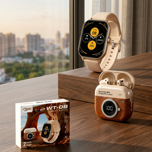 Olepu WT-08 Smart Watch 44-49mm IP67 Waterproof Alloy <b>Case</b> IPS <b>Display</b> Wireless Heart Rate Monitor with Earphone Fitness Tracker - Product Image 2