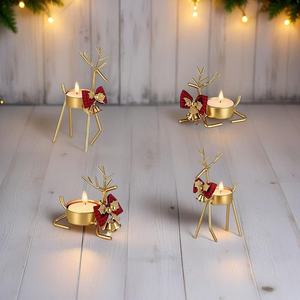 Nuovi Ornamenti Natalizi Cinesi in Metallo a Forma di Alce con Arco Portacandele Vari Stili Atmosferici - Product Image 3